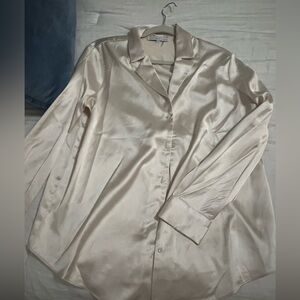 Champagne silk button down size small